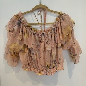 HM Crop Floral Blouse
